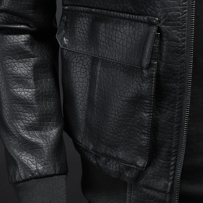 2024 New Men's Leather Coat Pilot Motorcycle Leather Coat Regular Thickened Large Leather Coats Embroidered Pocket Men Jacket