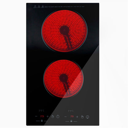 Fogão Elétrico de Duas Bocas com Aquecimento Duplo, Cooktop de Cerâmica, Indução, Eletrodoméstico de Cozinha, Superfície de Cozimento Vertical para Uso Doméstico