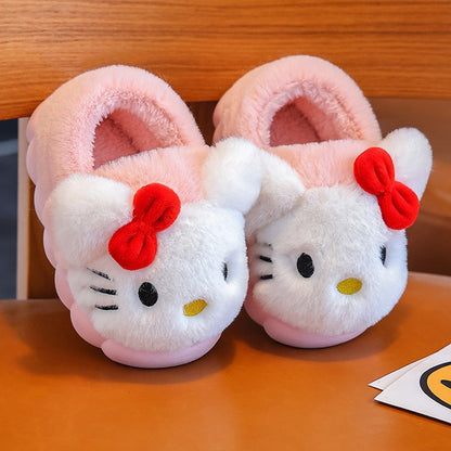 Lovely Cottonslippers Popular Design Cartoon Cottom Shoes Children's Fashion Cute Fall Winter Warmth Plush Slippers Girls Shoes