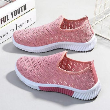 New Summer Fashion Women Shoes Mesh Sports Shoes Breathable Flats Soft Sole Casual Sneakers