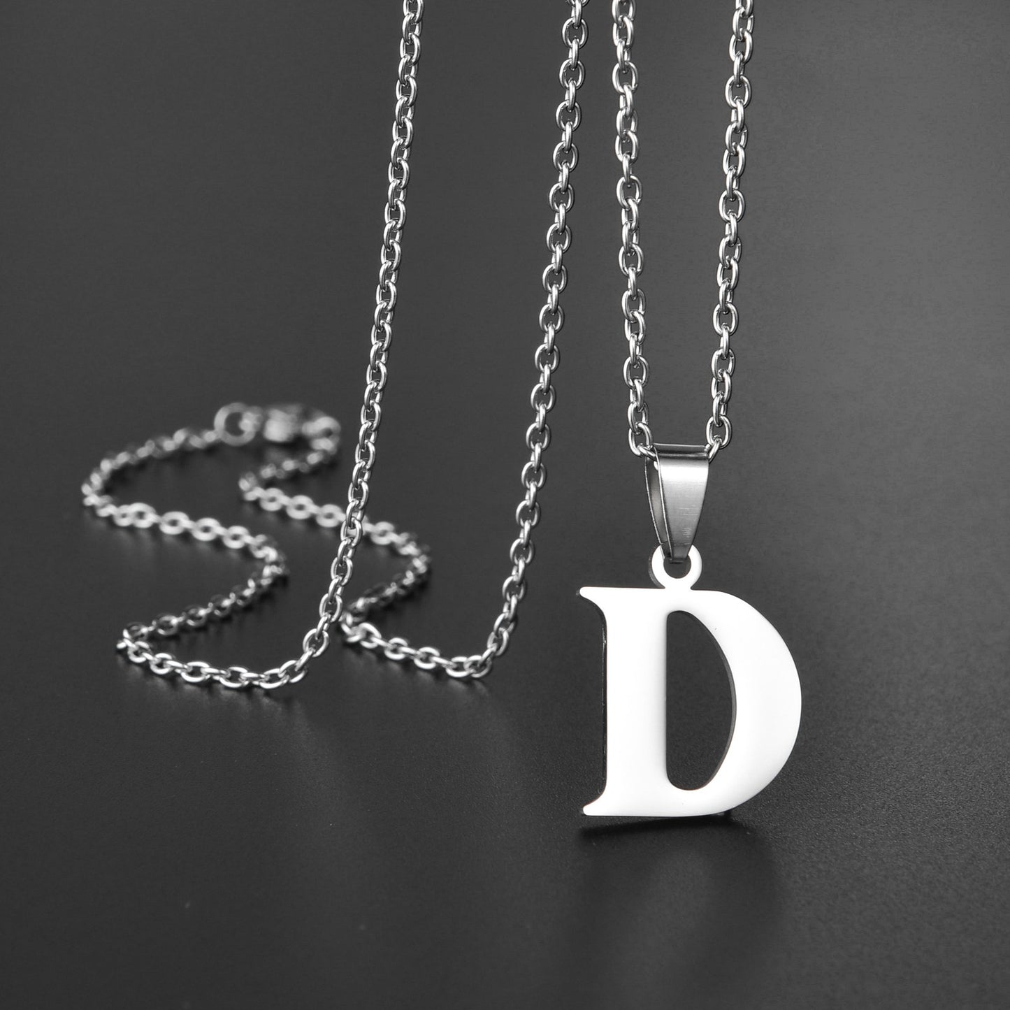 Colar de Aço Inoxidável com Pingente de Nome Letras A-Z do Alfabeto, Colares Minimalistas Iniciais para Homens e Mulheres, Presentes de Moda no Atacado