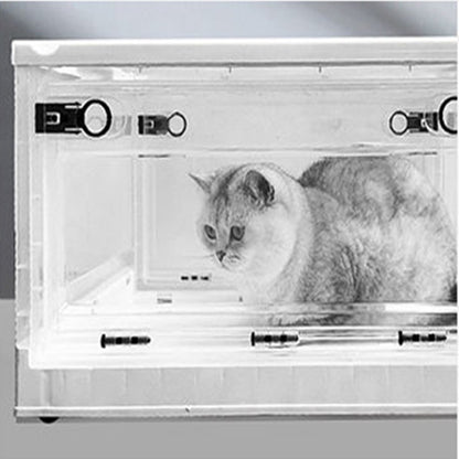 Caixa de Atomização para Animais de Estimação Gaiola de Oxigênio Dobrável Fácil de Transportar Caixa de Nebulização Veterinária Sala de Oxigênio para Animais de Estimação