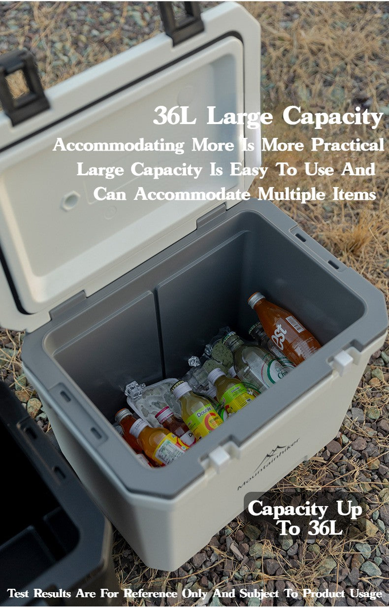 Refrigerador Externo MOUNTAINHIKER 36L com Rodas e Carrinho Incubadora Portátil Caixa Térmica Churrasco Carro Polia Caixa Térmica Caixa Refrigeradora