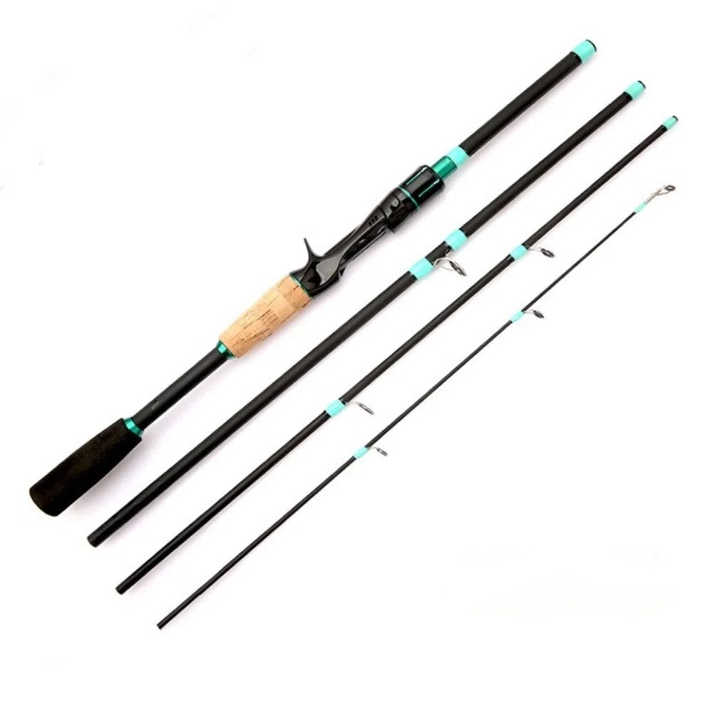 4 Sections Spinning Fishing Rod M Power Spinning Casting Fishing Rod 1.65m/1.8m/2.1m Portable Carbon Fiber Fishing Pole Winter