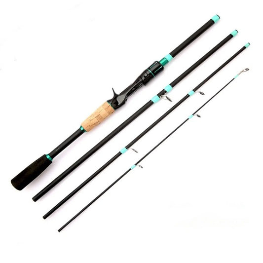 4 Sections Spinning Fishing Rod M Power Spinning Casting Fishing Rod 1.65m/1.8m/2.1m Portable Carbon Fiber Fishing Pole Winter