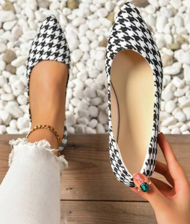 Women's Shoes Loafers Ballet Flats Pointed Toe Barefoot Slip-on Casual Flat Heel Comfortable Random Pattern Woman Shoe Size 43