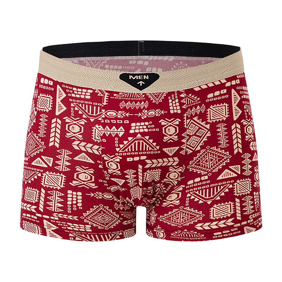 5 Pcs Fashionable And Versatile Printed Underwear For Men In All Seasons Comfortable Plus Size Youth Boxer Shorts Casual Shorts