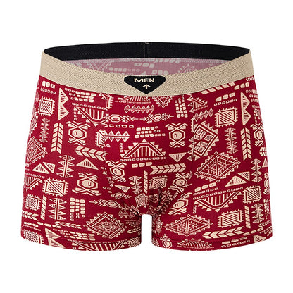 5 Pcs Fashionable And Versatile Printed Underwear For Men In All Seasons Comfortable Plus Size Youth Boxer Shorts Casual Shorts
