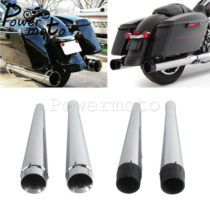 Black/Chrome Exhaust Mufflers Pipes Steel Pipe Motorcycle Accessories For Harley Touring 17+ Road King Road Street Electra Glide