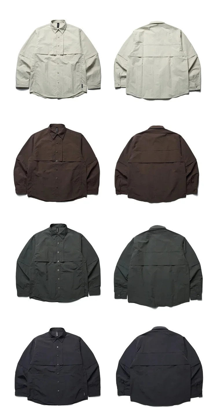Dry Men Quick Outdoor Waterproof Lightweight Tack Techwear Cargo Shirts Man Streetwear Loose Casual Long Sleeve Oversize Shirt