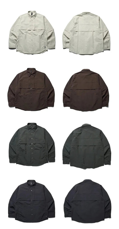 Dry Men Quick Outdoor Waterproof Lightweight Tack Techwear Cargo Shirts Man Streetwear Loose Casual Long Sleeve Oversize Shirt