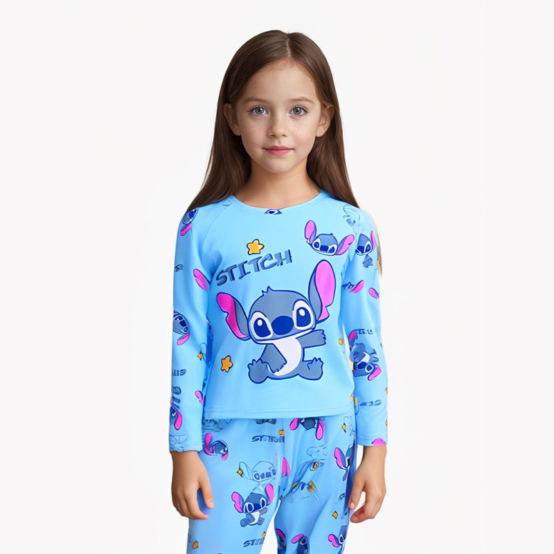 Kids Stitch Pajamas for Boys Girls Home Wear Kids Casual Sleepwear Long Sleeve Pajamas Bottoms Suit Christmas Gifts