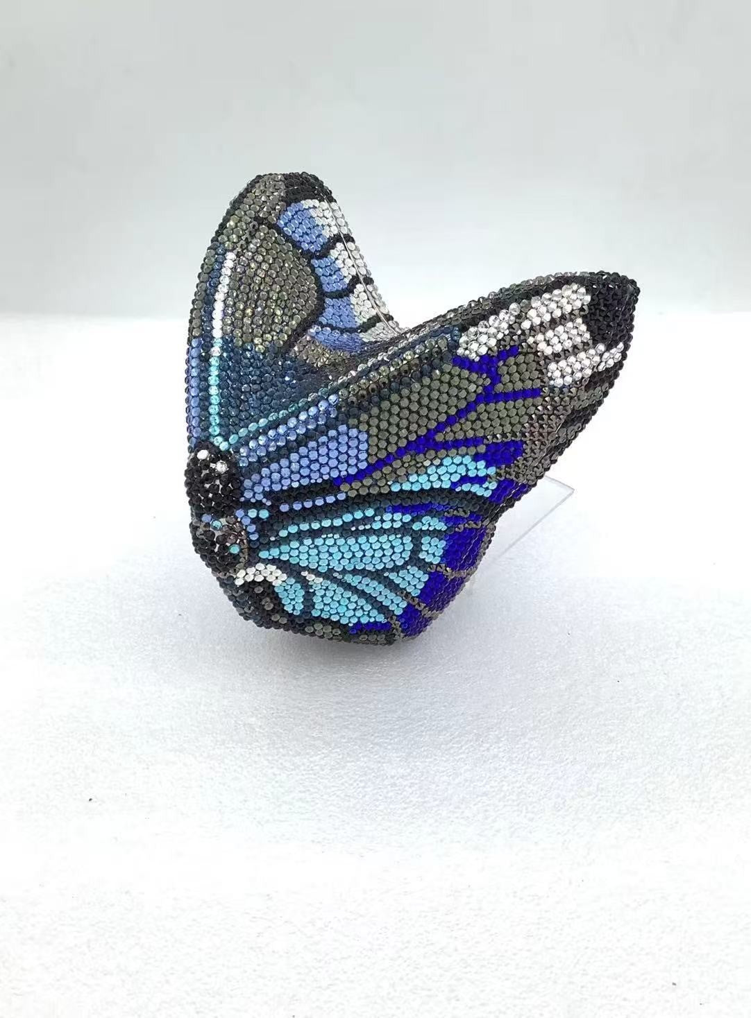 Women Butterfly Gems Evening Minaudiere Clutch Bags Women Crystals Purses and Handbags Bridal Wedding Purse Luxury Clutch Bag