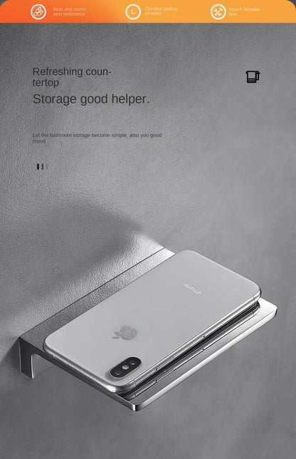 Zinc alloy, bathroom storage rack, wall mounted bathroom storage tray, mirror vanity storage rack