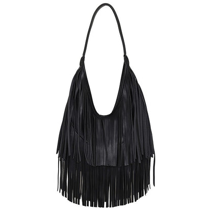Long Tassels Women handbag Fashion Shoulder Bags for ladies hand bag Soft PU leather casual hobos armpit bag female Tote