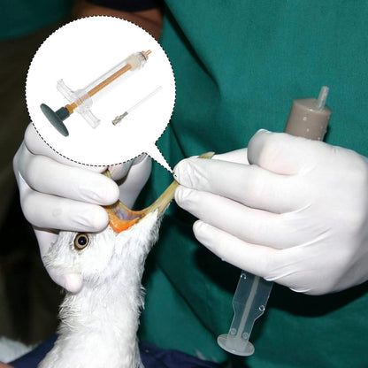 Seringa de Alimentação Contínua de Aço Plástico para Papagaio e Pombo, Injeção Veterinária, Alimentador de Pássaros para Gado e Cães - 10/20/30/50/100ml