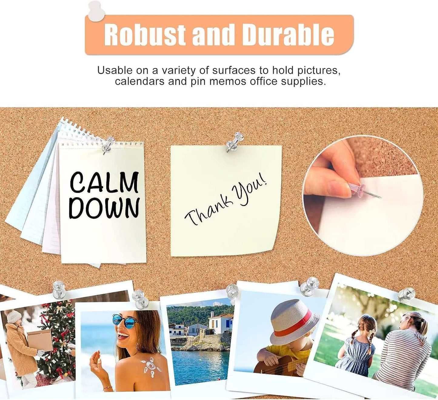 100/500 Pcs Push Pins Transparent Thumb Tacks Home Office School Craft Projects Cork Board Photo Wall Bulletin