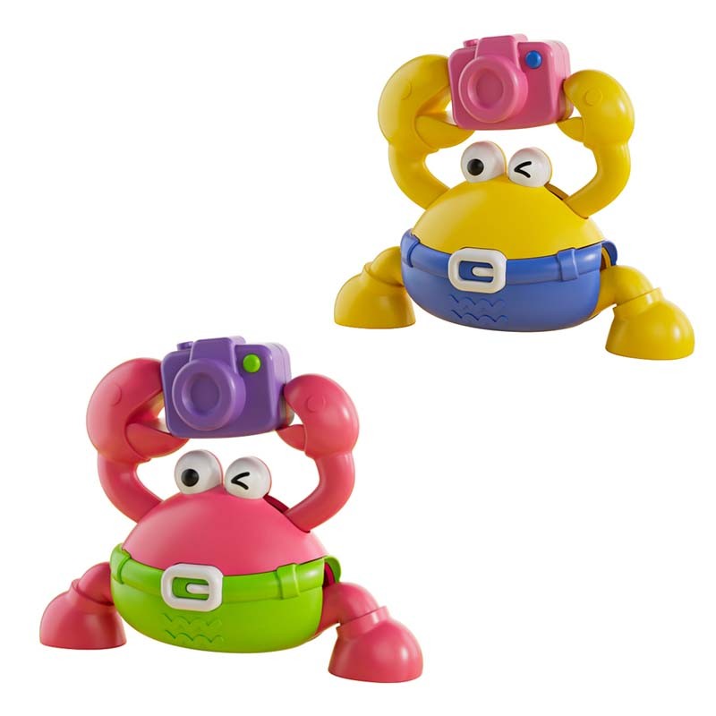 Children's Fun Crab Toys with Camera Toys Simulation Crab Crawling Baby Crawling Chain Toys Toddler Interactive Montessori Toys