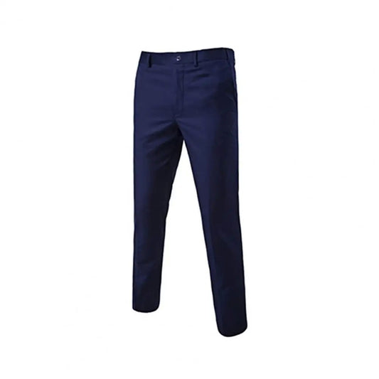 1 Set Trendy Men Suit Anti Deformation Formal Suit Turndown Collar Pure Color One Button Suit Set  Daily Wear