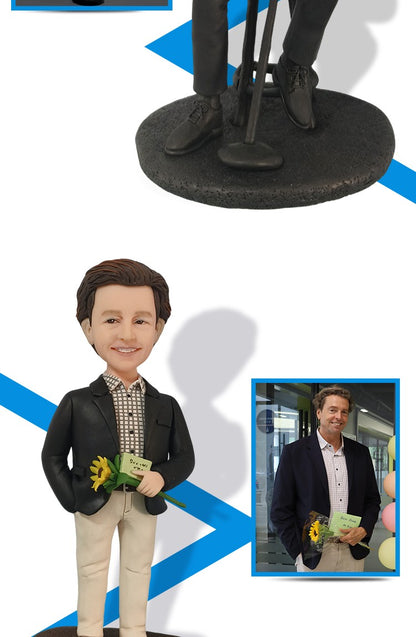 Custom Handmade Bobblehead Figure, Personalized Clay Doll on Photos, Real Person Figurine 3D Customization, Christmas Gift for M