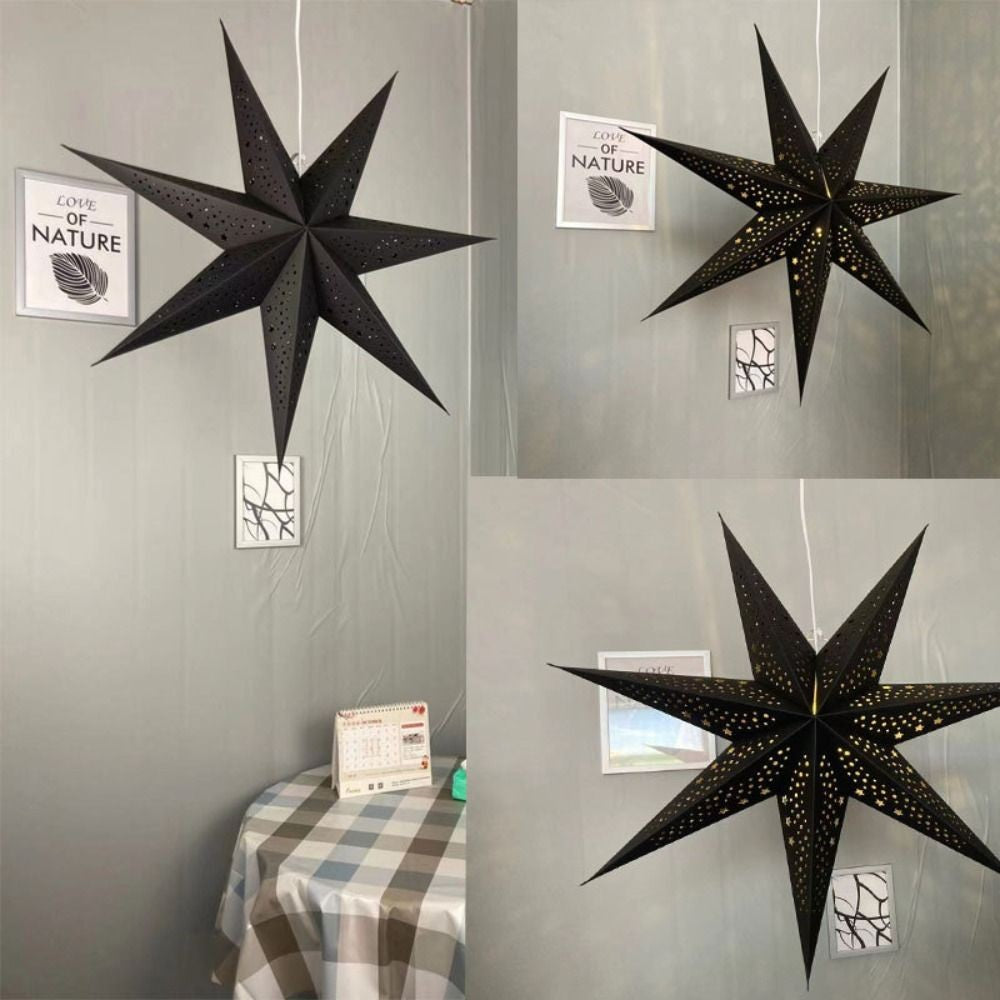 New 50/70cm Hollow Star Pendants Christmas Decorations Eid Mubarak Star Lanterns Folding Hanging Paper Stars Party Decorations