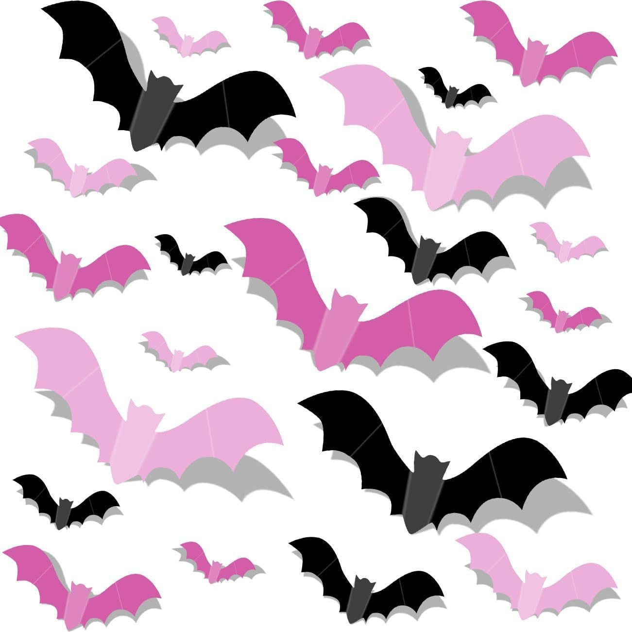 24/48pcs 3D Bat Wall Stickers Spooky PVC Bat Halloween Indoor Decorations Reusable Durable Bats Sticker Party Festival Supplies