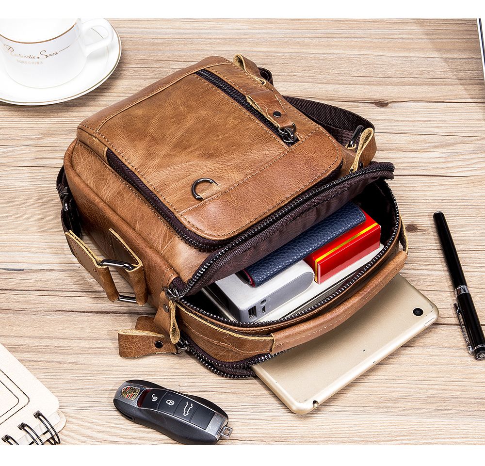 Brand 100% Genuine Leather Men's Shoulder Bags Messenger Bag for Men Crossbody Bags new Small Man Designer Handbag Bolso Male