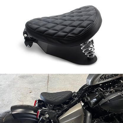 1 CONJUNTO Banco Solo de Couro Retrô para Moto com Suporte de Mola de 3" para Harley Custom Chopper Sportster Bobber Honda Yamaha Kawasaki