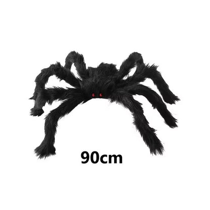 Halloween Aranha de Pelúcia Grande Decoração de Halloween de Terror Adereços de Festa Decoração Gigante de Aranha para Exterior Brinquedo de Pelúcia de Aranha Preta de 30-200cm