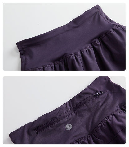 DRUR Women Running Set Quick Dry Loose Workout Outfit 2 Piece Tracksuit Summer Lightweight Gym Top Shorts Suit Badminton Apparel