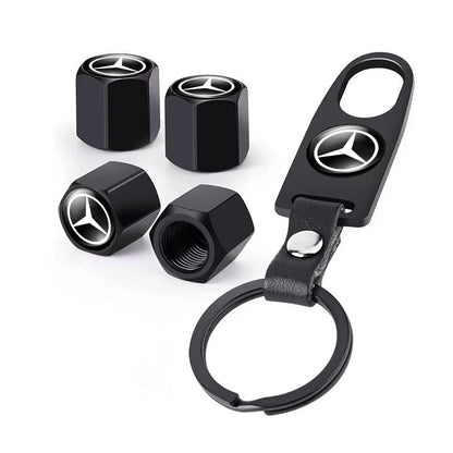 Car Wheel Tire Air Valve Caps with Keychain For Mercedes Benz A180 A200 W205 E63 AMG 2014 2015 W166 W246 W242 W176 W212