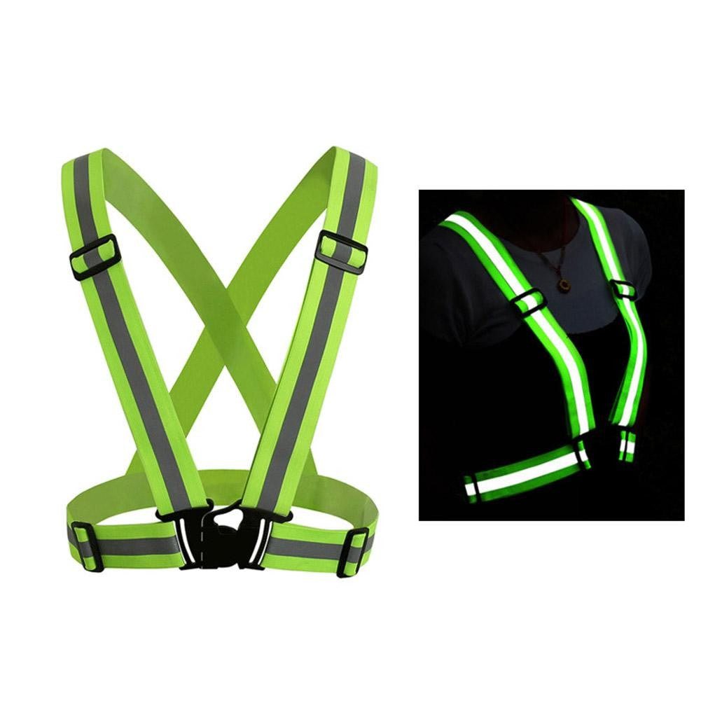 High Visibility Reflective Vest Reflective Straps Night Running Cycling Clothing Vest Adjustable Safety Vest Riding Equipment