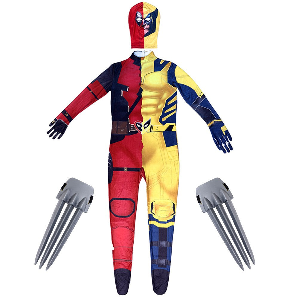 Wolverine Logan Battle Suit Claws Mask DEADPOOL 3 Movie Character Kids Adults Role Play Costume Wolf Paws Bodysuit Comic Con