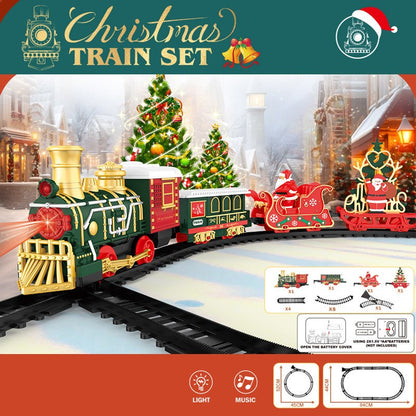 Série de Natal Clássico Controle Remoto Pequeno Trem a Vapor Elétrico com Trilha Luzes Modelo de Trem Presentes de Fim de Ano para Crianças