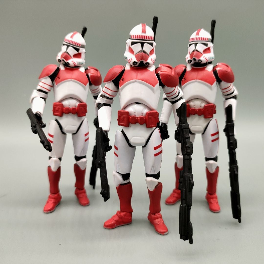 Lote de 3 Bonecos Soltos Star Wars Elite Force 501st 442nd Shadow Utapau Gree Shock Battalion Trooper 3.75" Coleção