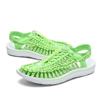 2024 New Arrival Summer Men's Shoes Breathable Beach Loafers Hand Woven Roman Sandals High Quality Men's Comfortable Flats