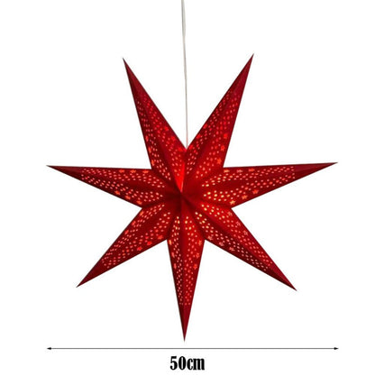New 50/70cm Hollow Star Pendants Christmas Decorations Eid Mubarak Star Lanterns Folding Hanging Paper Stars Party Decorations