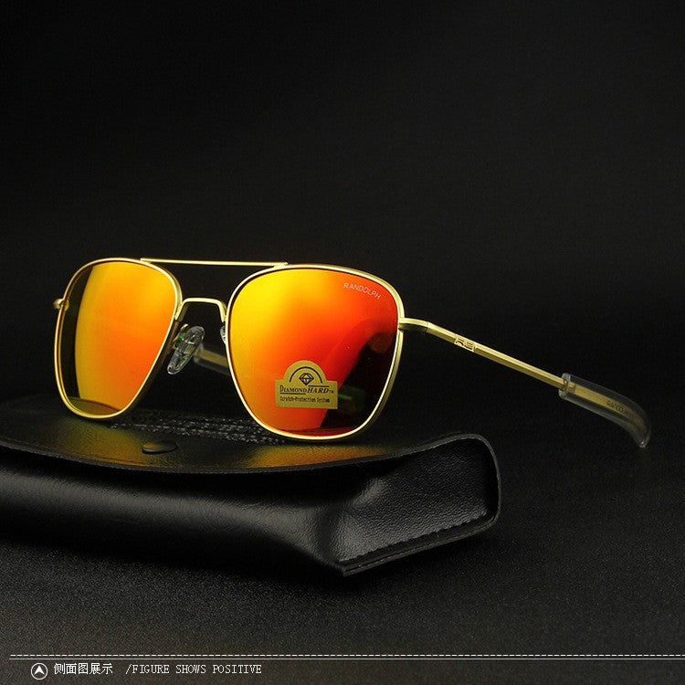 RE Sunglasses Man USA Army Military Aviation Pilot Sunglasses Woman Glass Lens Luxury Brand Retro Titanium Frame High Quality