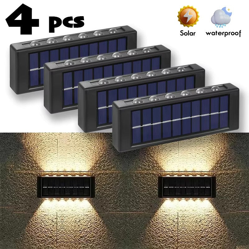 LED Solar Light Outdoor Waterproof Wall Lamp Up And Down Luminous Lighting for Garden Street Landscape Balcony Decor 1~4pcs