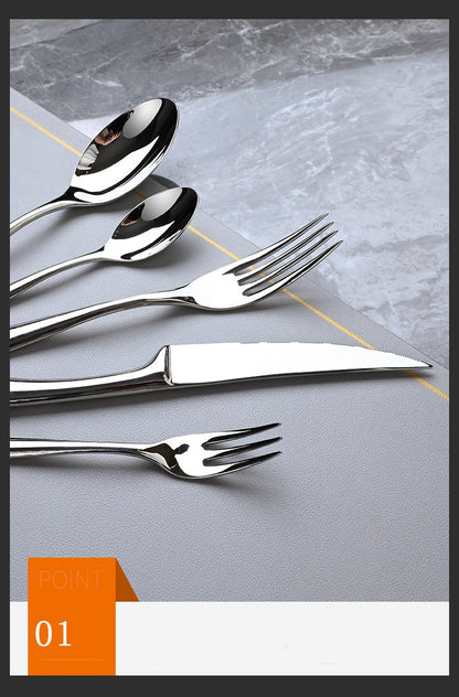 6 Peças de talheres de aço inoxidável 304, conjunto criativo de faca, garfo e colher para bife, para restaurante e hotel, conjunto de talheres de alta qualidade.