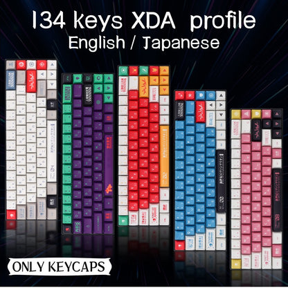 Keycaps Personalizadas Tema Eva Animação Japonesa Perfil XDA PBT Sublimação para Teclado Mecânico com Switch MX GMK
