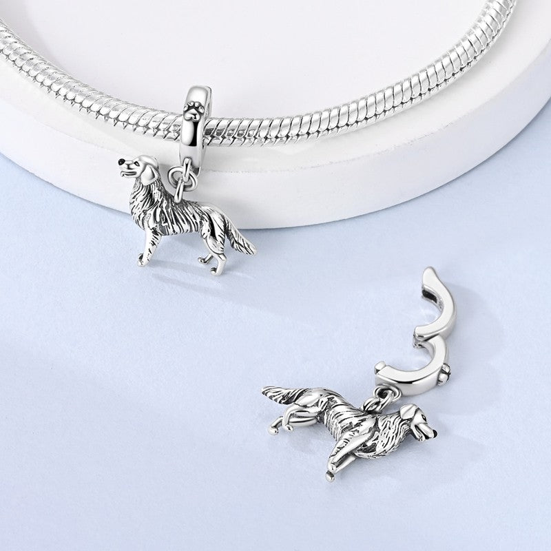 925 Sterling Silver Dog Charms French Bulldog Poodle German Shepherd Beagle Dachshund Pendants Fit Bracelets DIYJewelry Gift