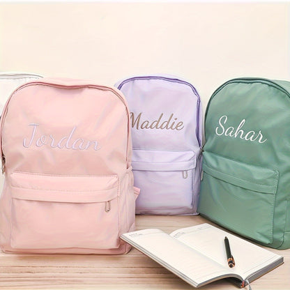 Mochila Personalizada com Nome em Nylon Leve e Prática, Presente Ideal para Volta às Aulas Uso Diário Atividades ao Ar Livre