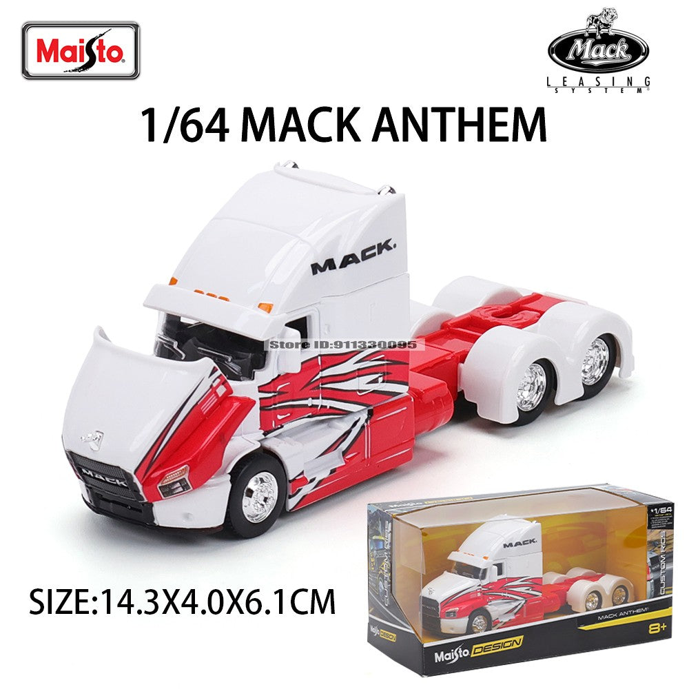 Maisto 1:64 Mercedes-Benz MACK Anthem Trailer modelo de simulação de carro modelo de carro de liga leve brinquedo de carro masculino presente de coleção
