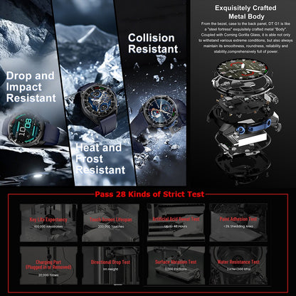 Smartwatch Esportivo Masculino 2025 com GPS Offline, 4GB de Memória, Bateria de 1000mAh, Chamada Bluetooth, Prova d'água 10ATM/IP69K para Natação