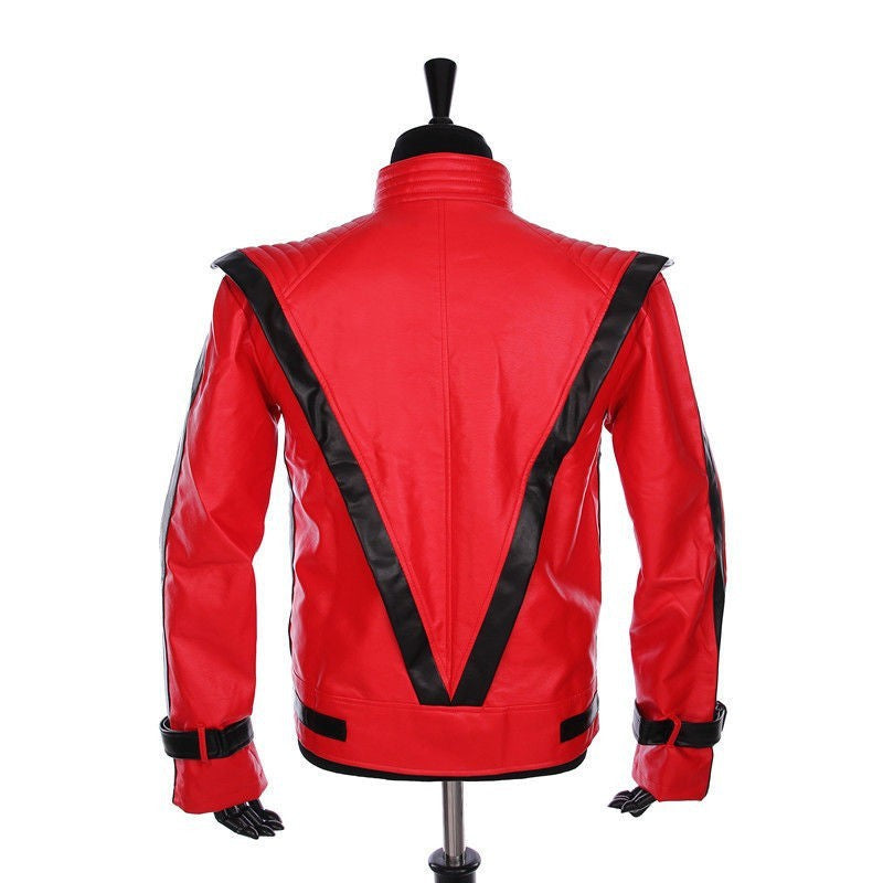 Michael Scary Night Red Leather Jacket Best Halloween Costume Christmas Gift