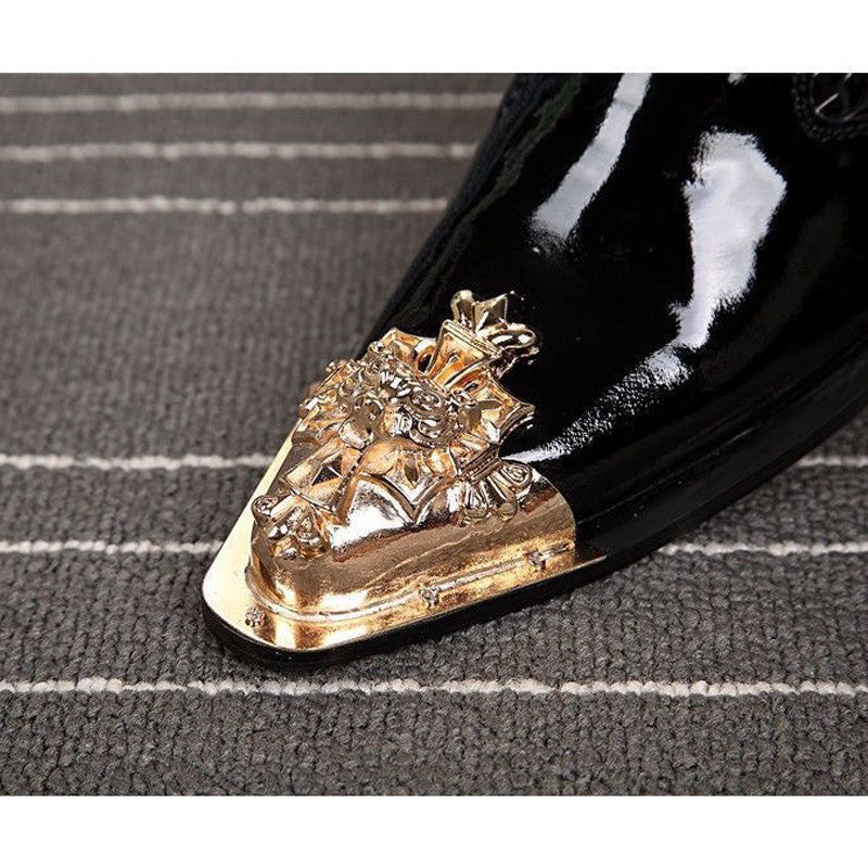 luxury mens shoes Stick diamond red  metal pointed party wedding Dress shoes man
