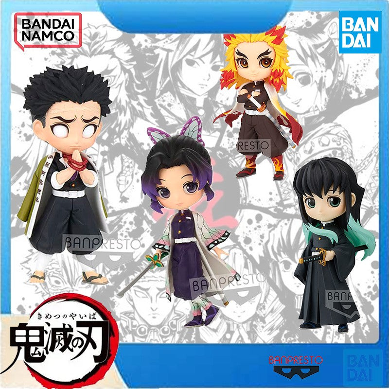 Bandai Oficial Demon Slayer Q posket Petit - Nove Hashiras e Nezuko - Kyojuro Rengoku, Mitsuri Kanroji, Miniatura Oficial