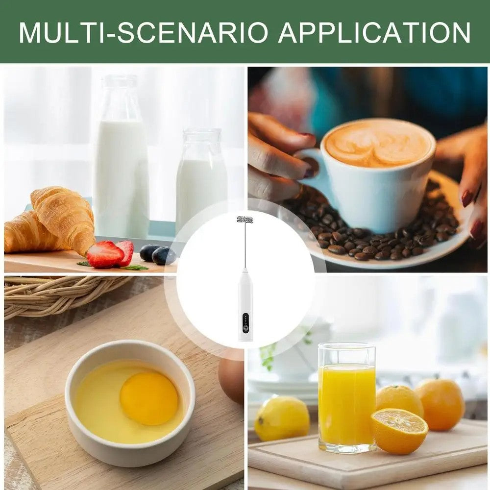 Electric milk frother, 3-speed coffee machine, handheld egg beater, household kitchen tool, food ingredient mixer