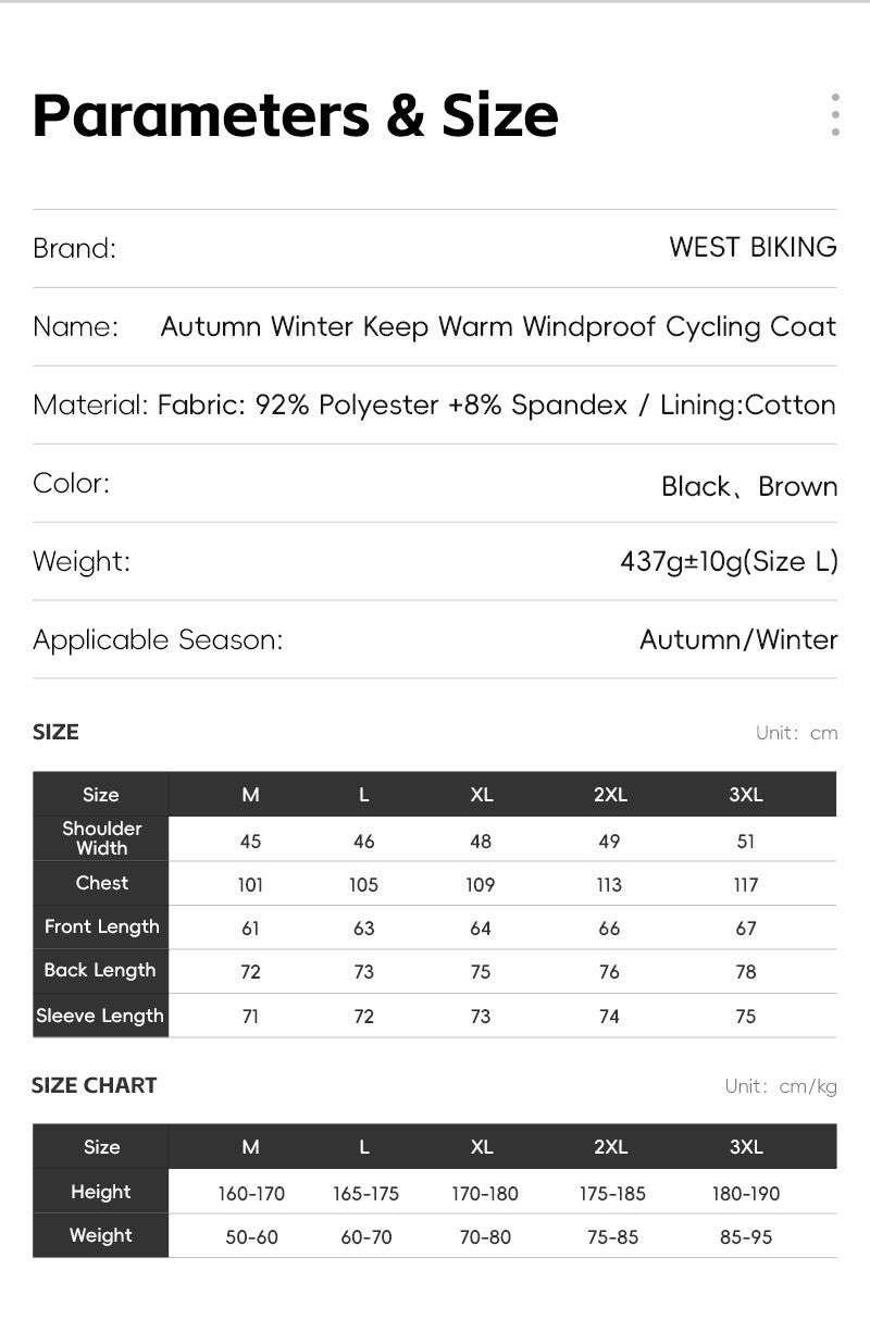 WEST BIKING Cycling Jacket Men Coats Winter Thermal Fleece Windbreaker MTB Bicycle Clothing Motorcycle Bike Jackets 0?-15?